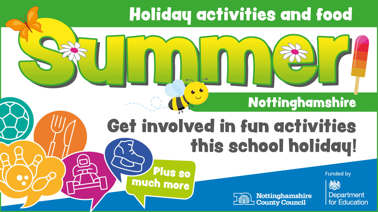 Holidays activities and food programme for summer Nottinghamshire. Get involved in fun activities this school holiday!