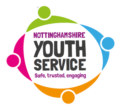 Nottinghamshire Youth Service Logo. Safe, trusted, engaging.